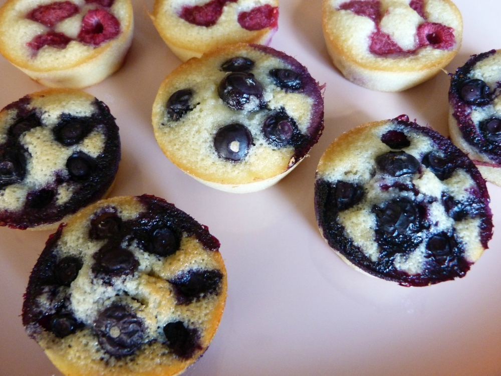 Financiers aux myrtilles ou aux framboises