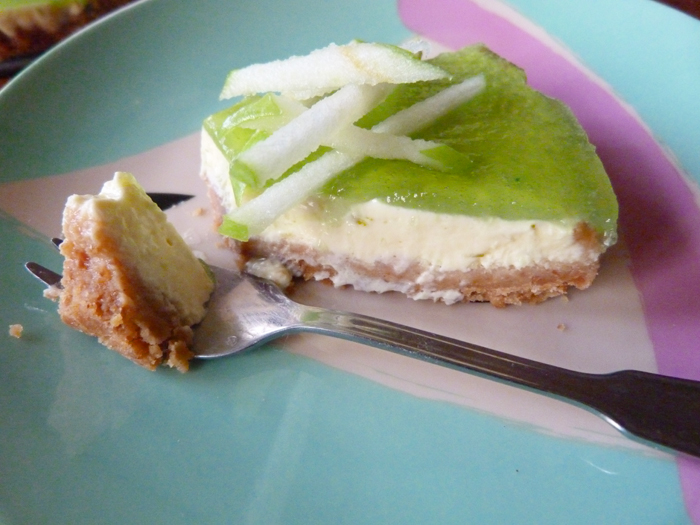 cheesecake au citron vert et à la pomme granny smith 