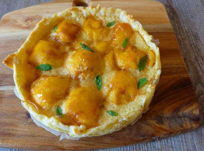 tarte pêche amandes