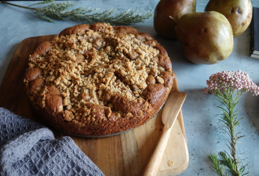 crumble cake poires chocolat