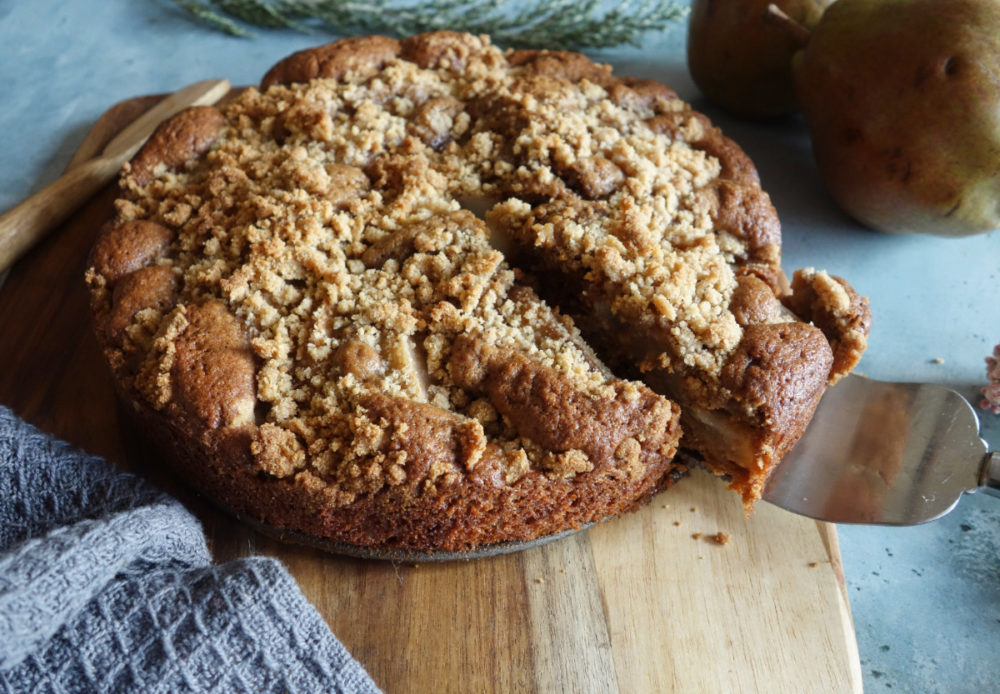 crumble cake poires chocolat