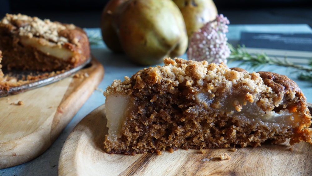 crumble cake poires chocolat