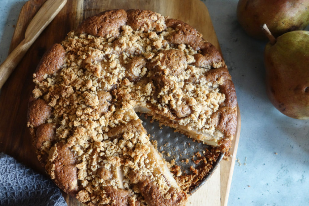 crumble cake poires chocolat