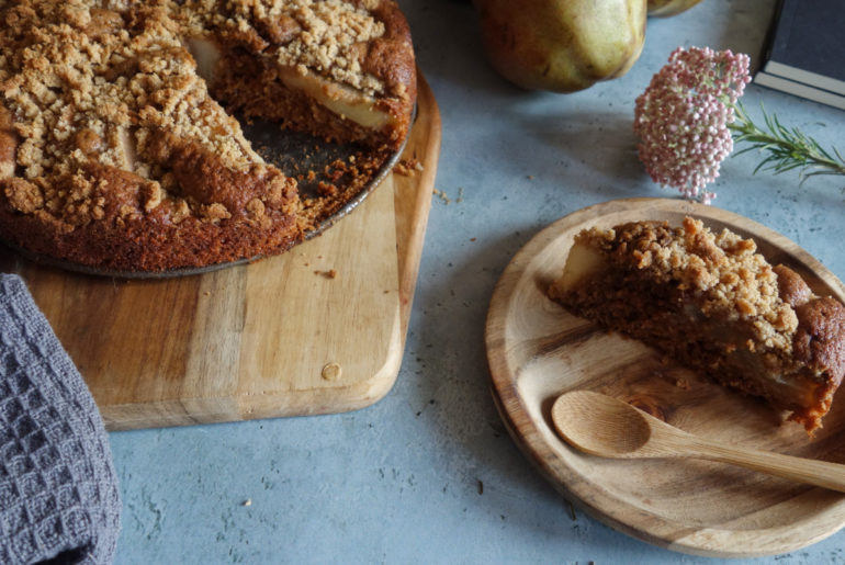 crumble cake poires chocolat