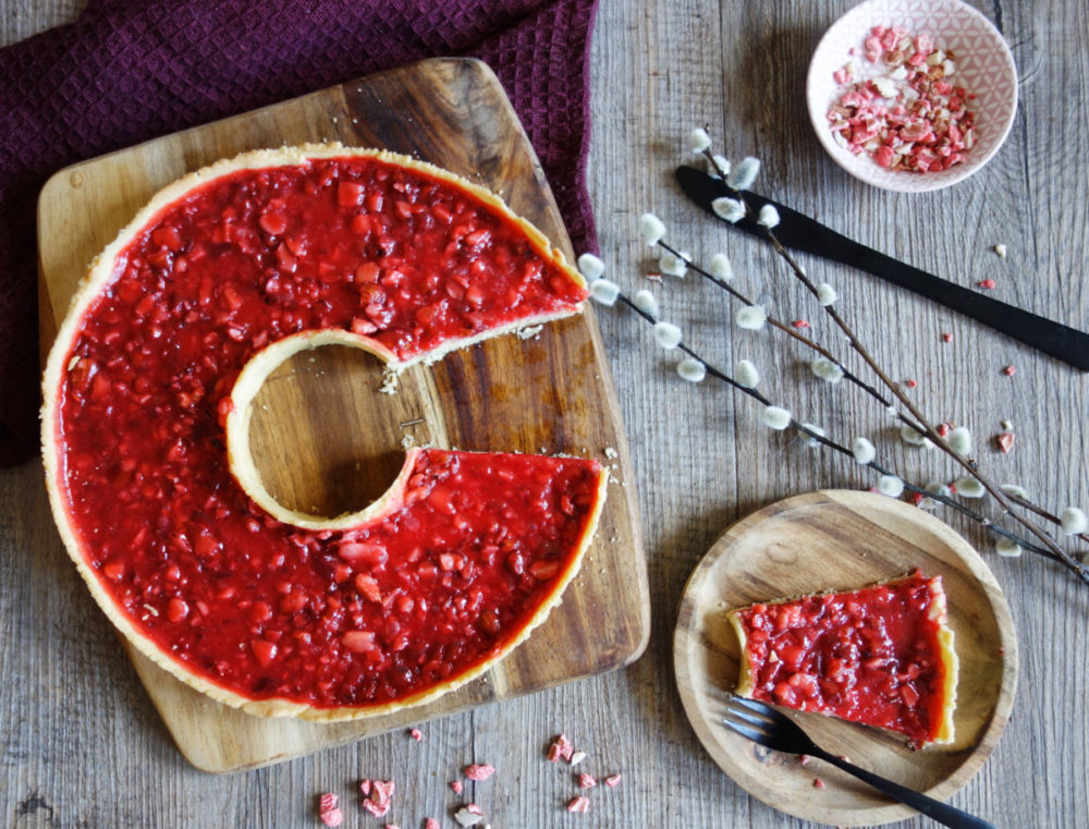 tarte à trou aux pralines roses