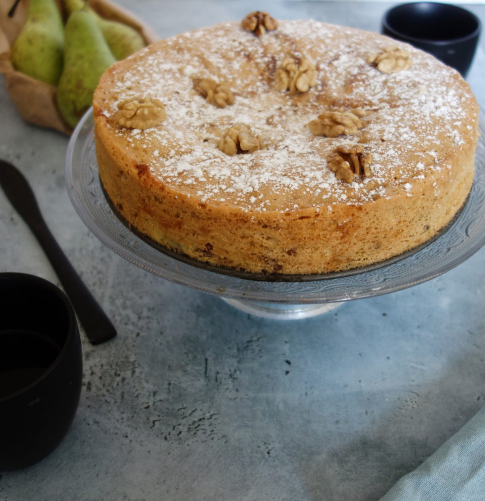 gâteau aux poires et aux noix