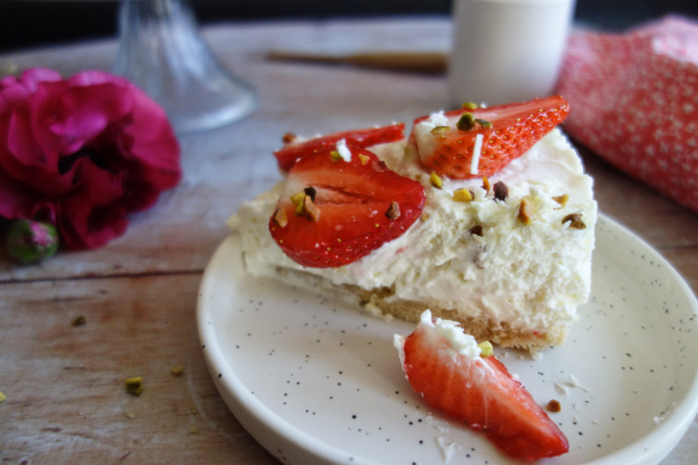 cheesecake aux fraises et chocolat blanc 