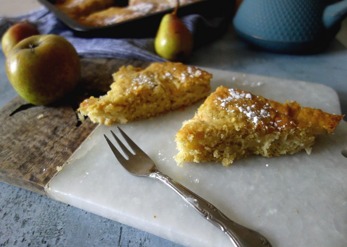 gâteau moelleux poires pommes