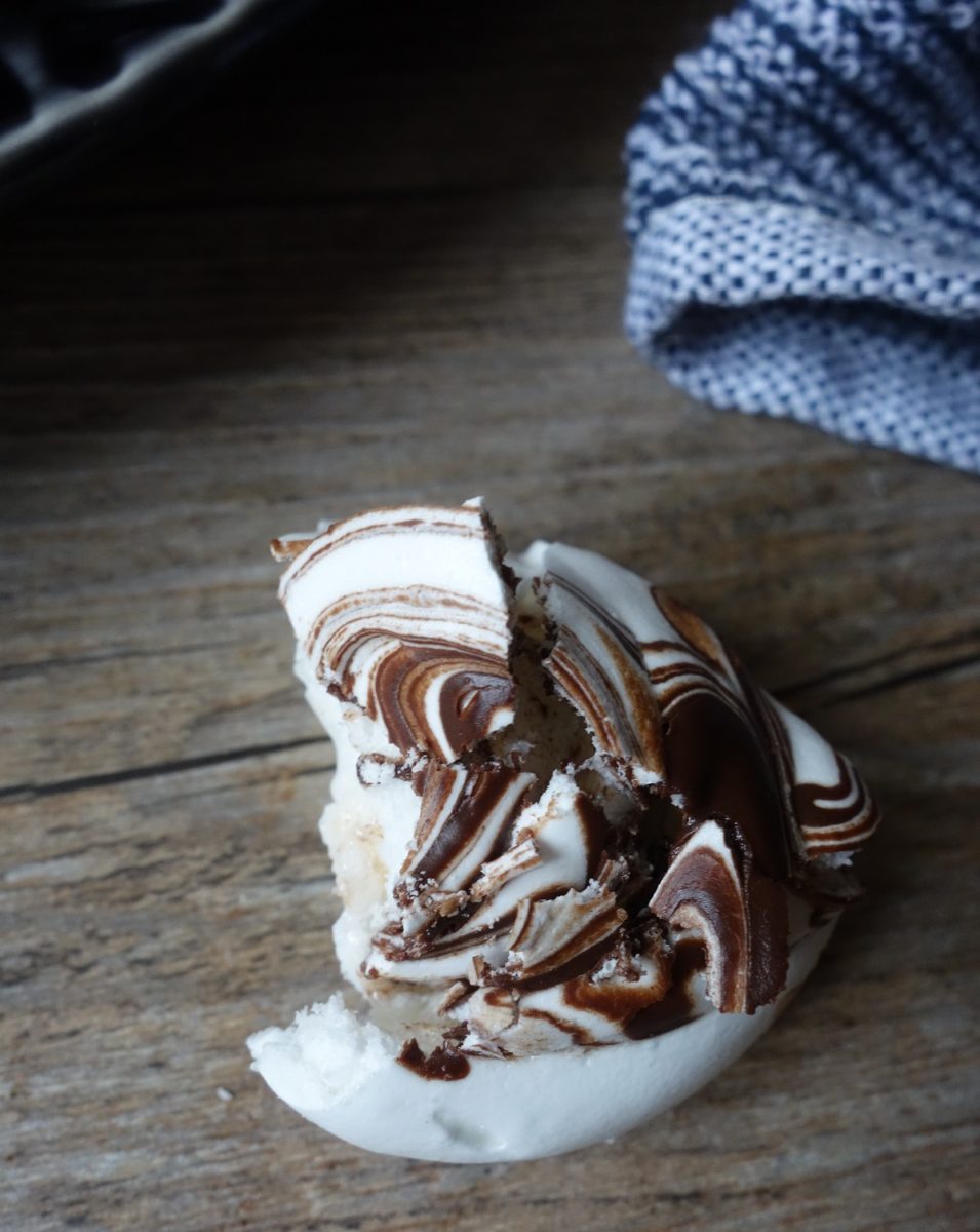 meringues tourbillon au chocolat 