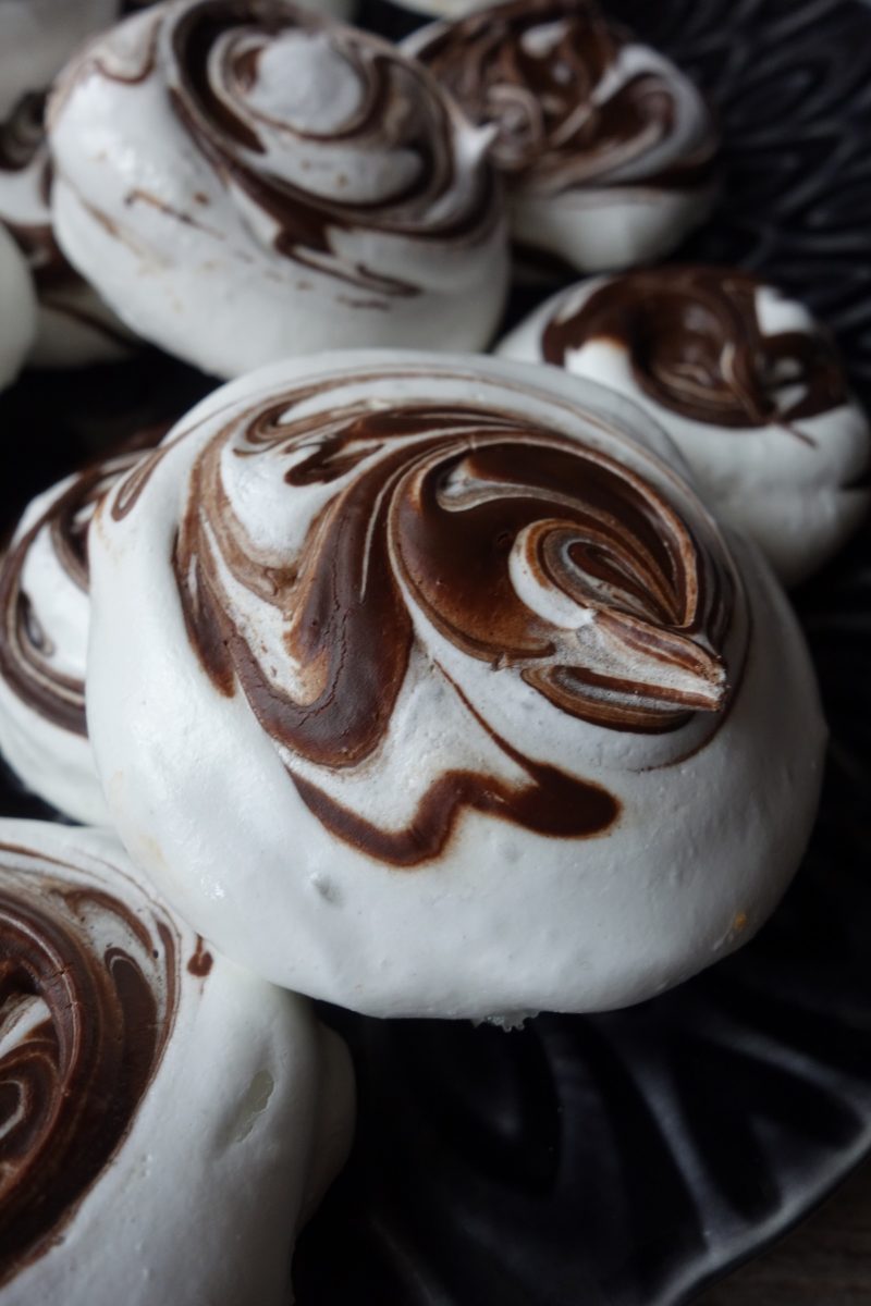 meringues tourbillon au chocolat 