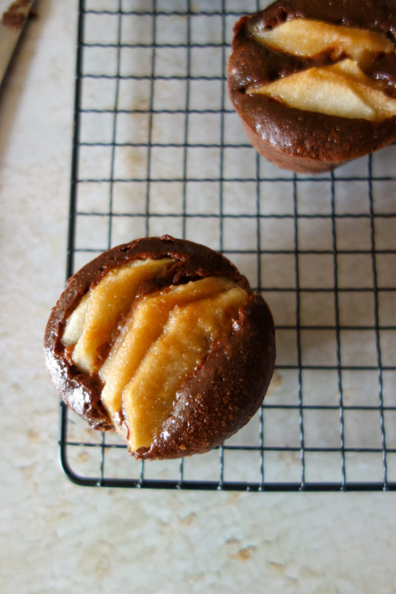 mini-fondants choco, noisettes et poires