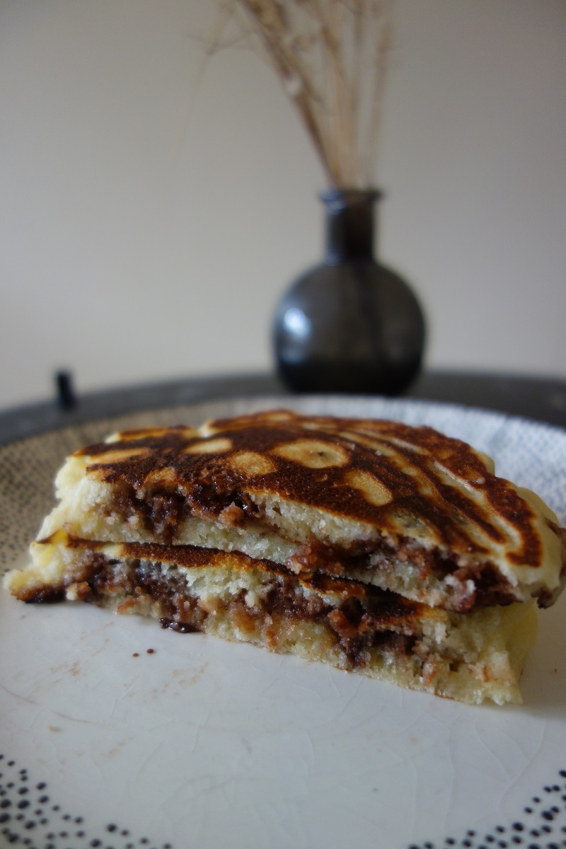 pancakes fourrés au chocolat 