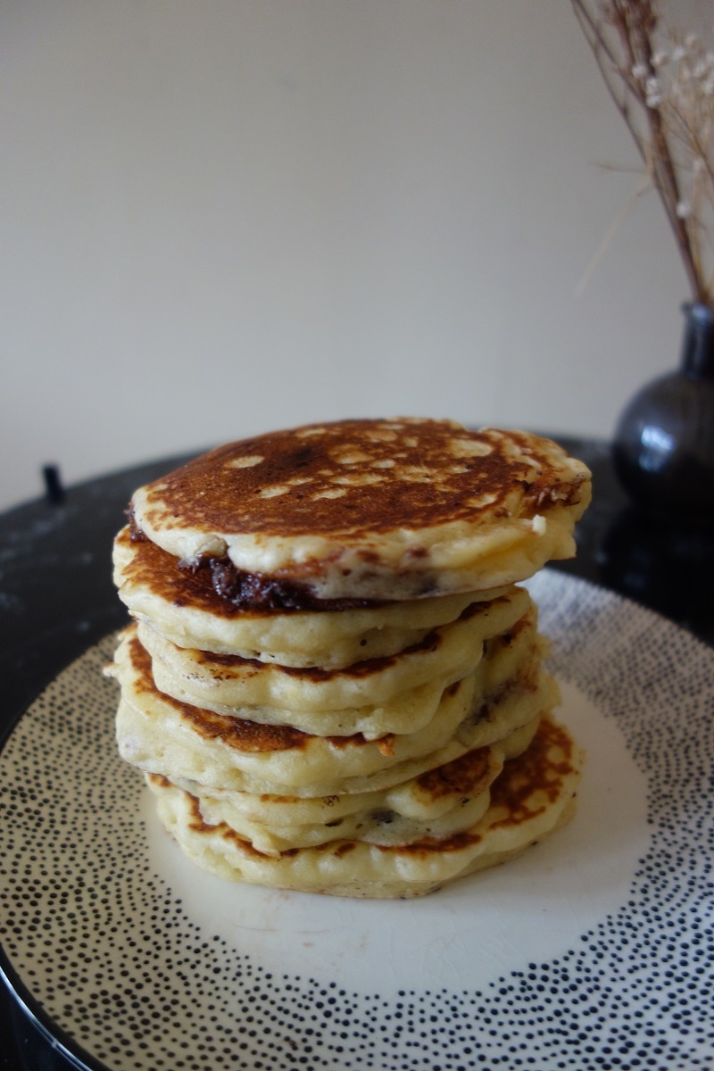 pancakes fourrés au chocolat 