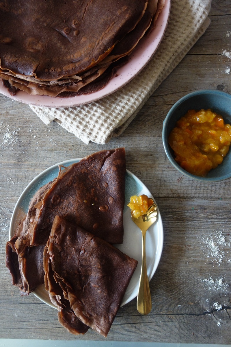 crêpes cacao à la farine de châtaigne