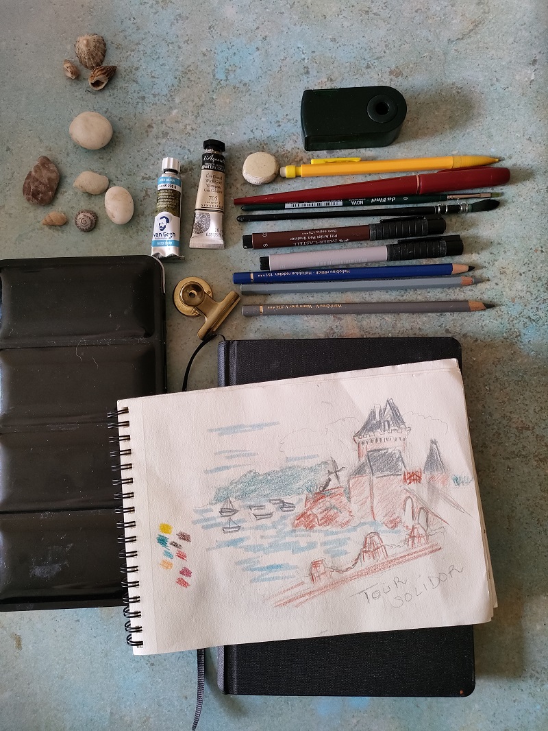 carnet de voyage à l'aquarelle 